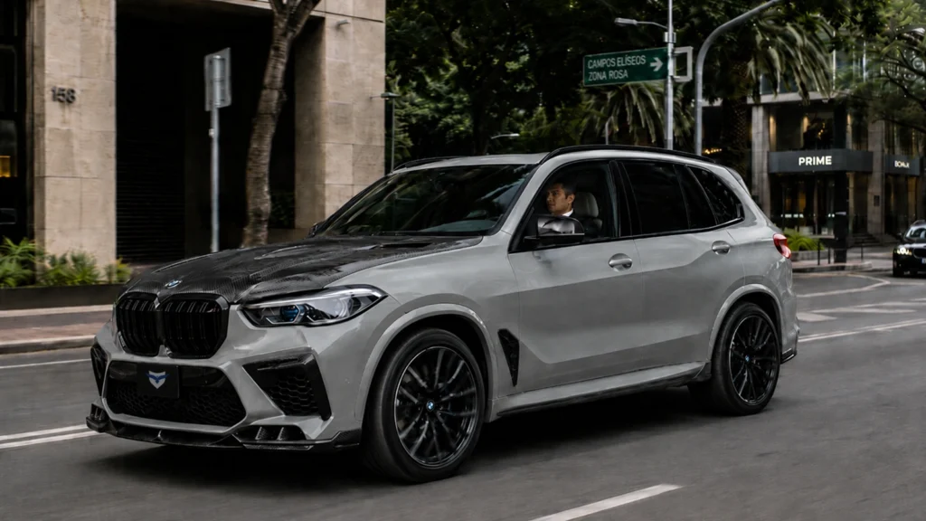 BMW X5 blindada disponible para renta y venta con blindaje certificado en México.